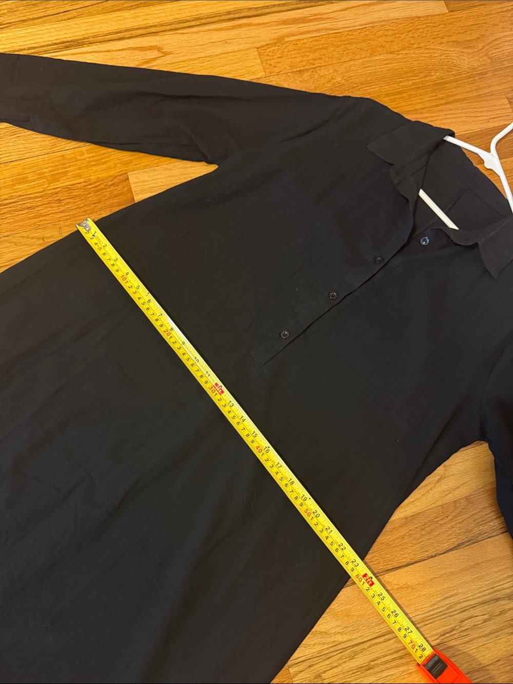 Valera Classic Linen Black Long Shirt Dress - Women's size large NWOT - Picture 11 of 13